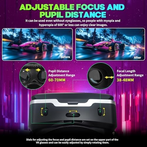 Universal VR Headset with Bluetooth Controller, Compatible with 4.7-7" Phones, H