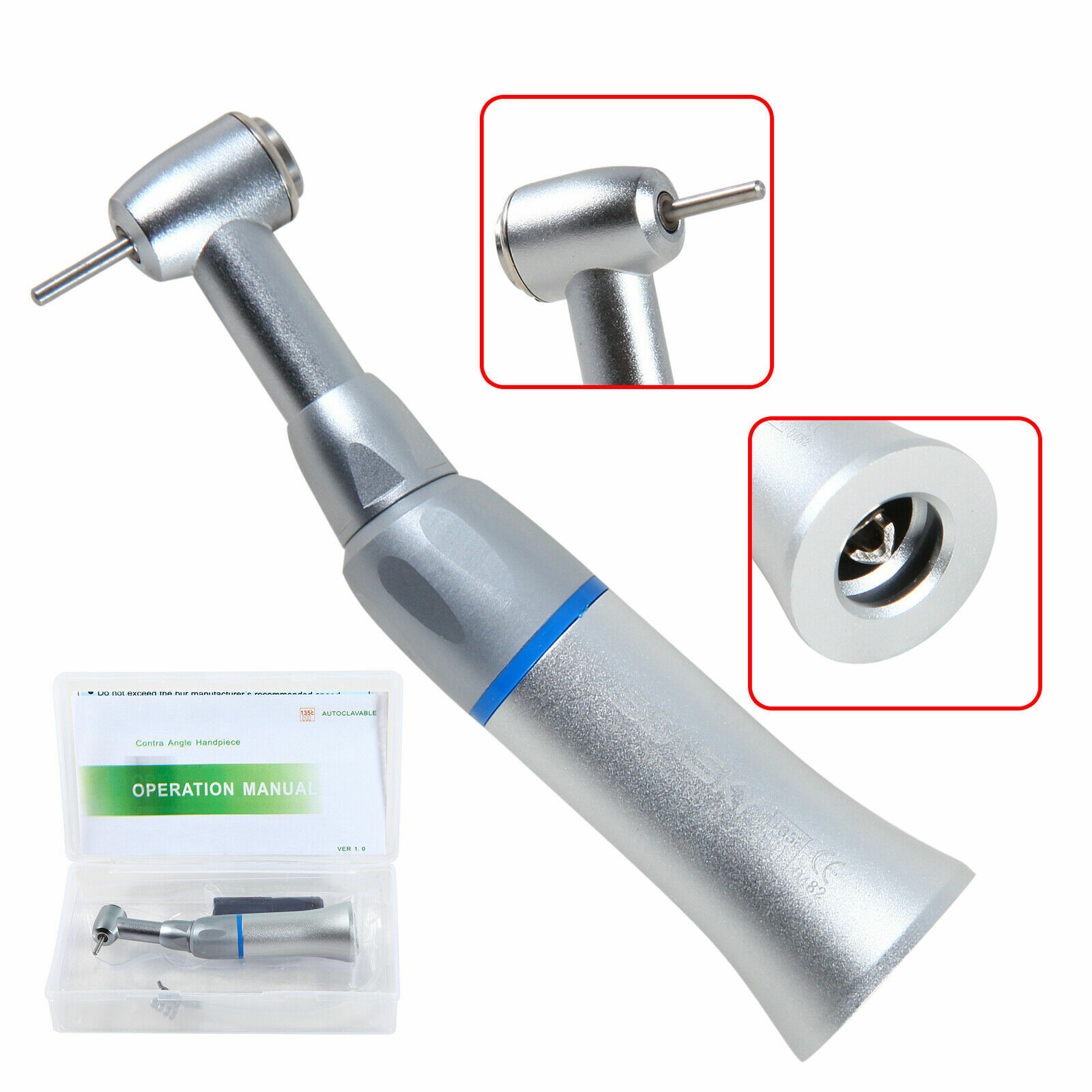 NSK Style Dental Low Slow Speed Contra Angle Handpiece 1.6mm Friction Grip Burs
