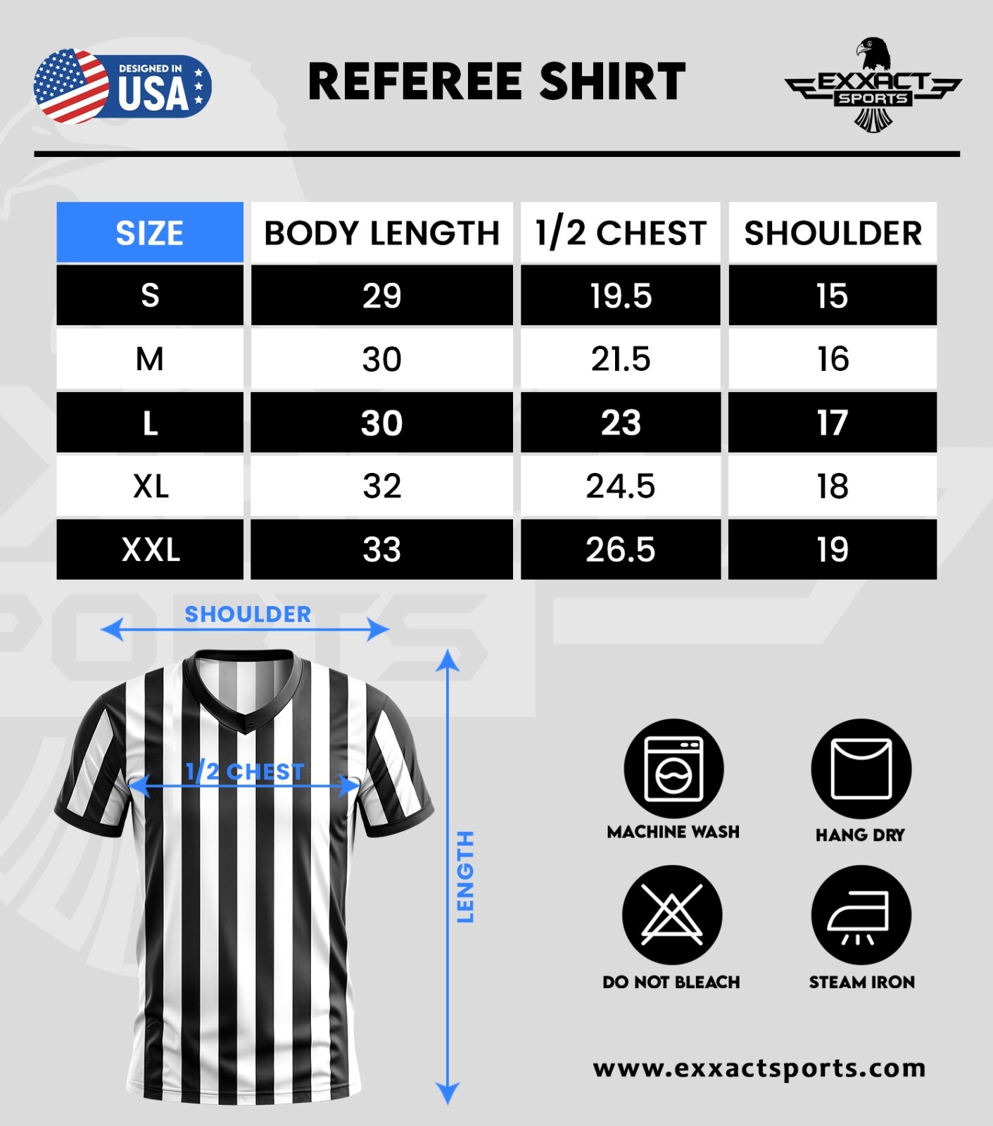 Exxact Sports Referee Shirt Men, Athletic Fit Basketball Referee Shirt for Sport