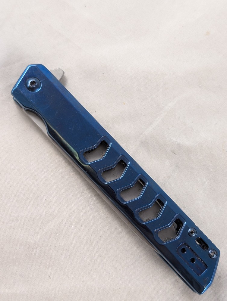 Spring Assist Folding Knife WARTECH Tanto Blade Tactical Blue