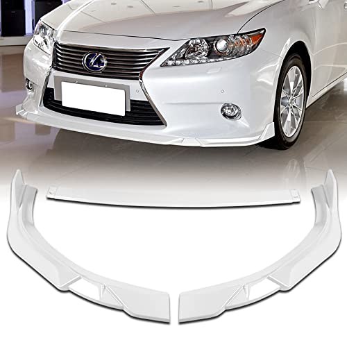 3PC Front Bumper Lip Spoiler Kit 2013-2015 ES350 ES300h White