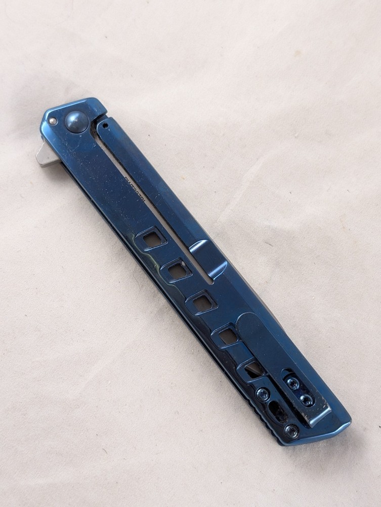 Spring Assist Folding Knife WARTECH Tanto Blade Tactical Blue
