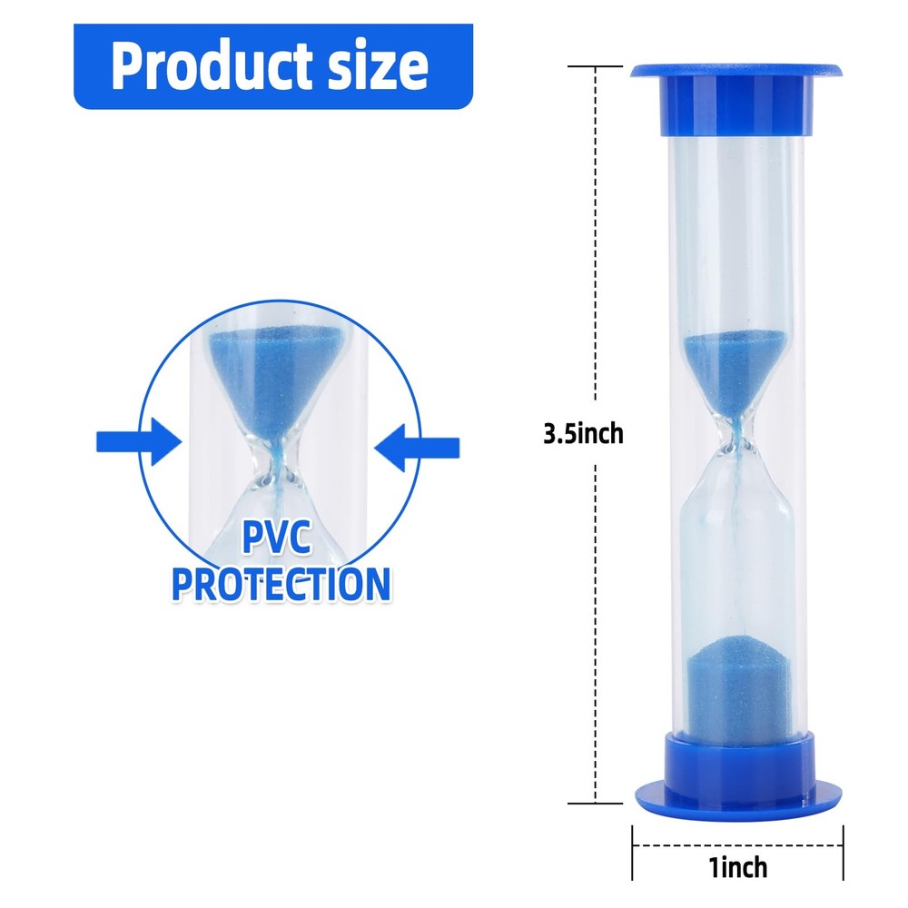 Plastic Sand Timer Sandglass Hourglass Sand Clock Timer 30 sec, 1 min, 2 mins