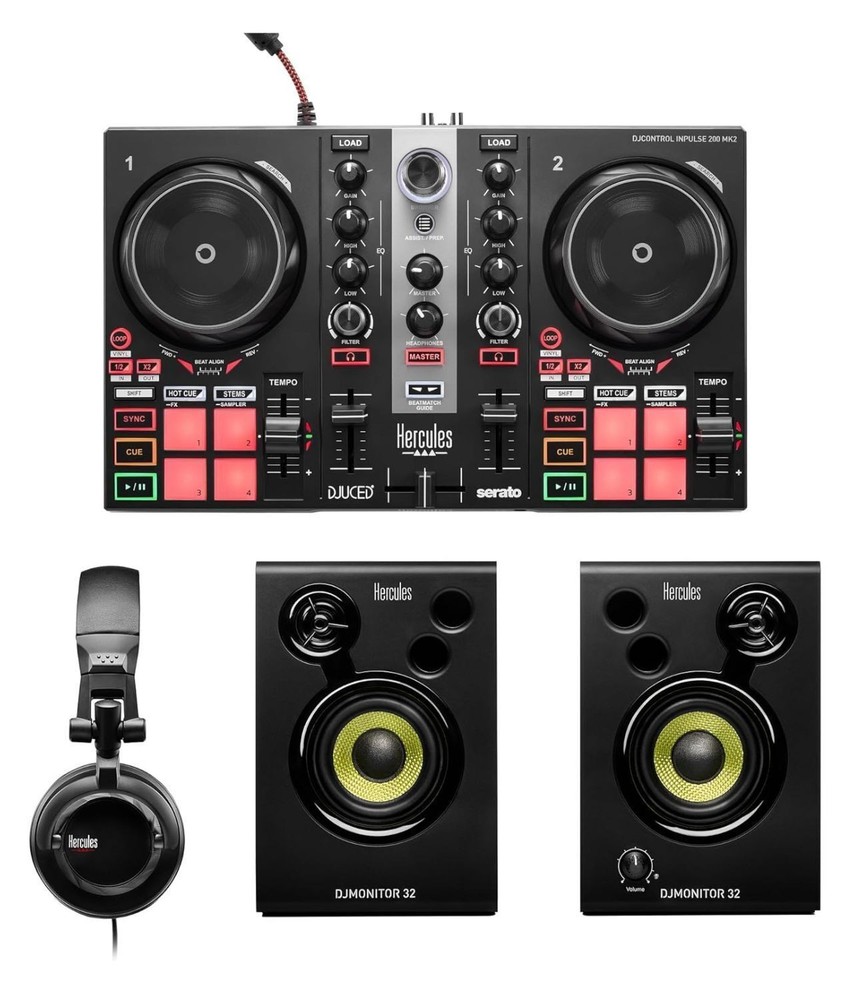 Hercules DJ Learning Kit MK2 All-in-One Kit, Software and Tutorials Included