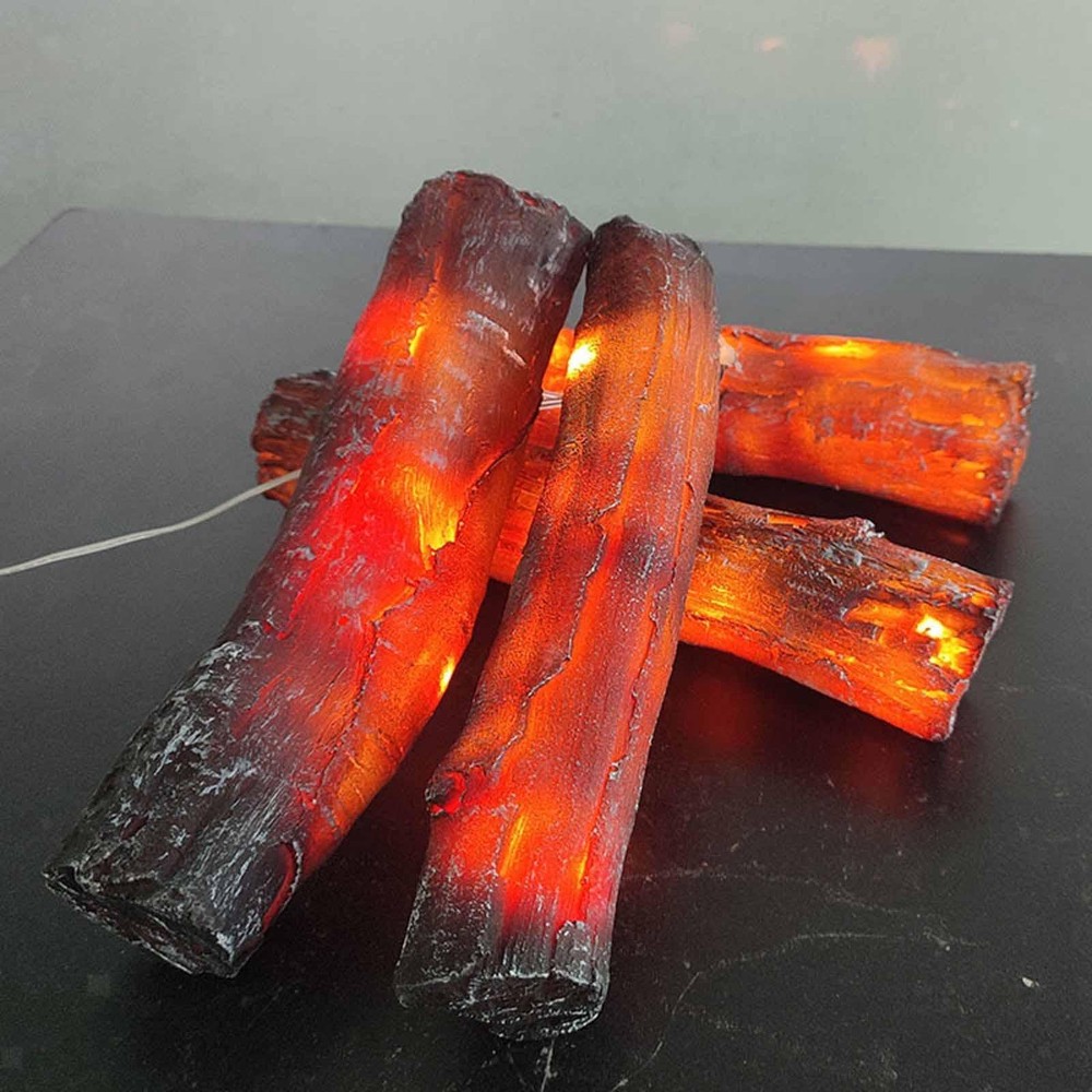 Flameless Fireplace Log Lights Artificial LED Fire Log Simulation Firewood for