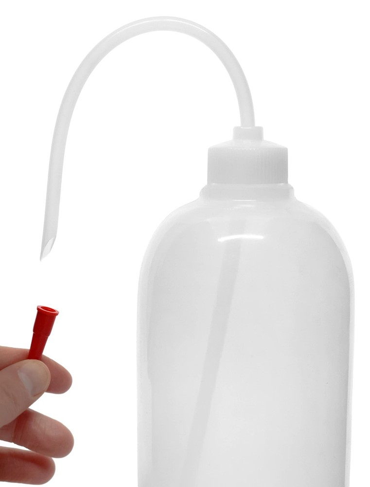 Wash Bottle, 1000ml - Polyethylene - Translucent, Unbreakable - Screw Cap wit...