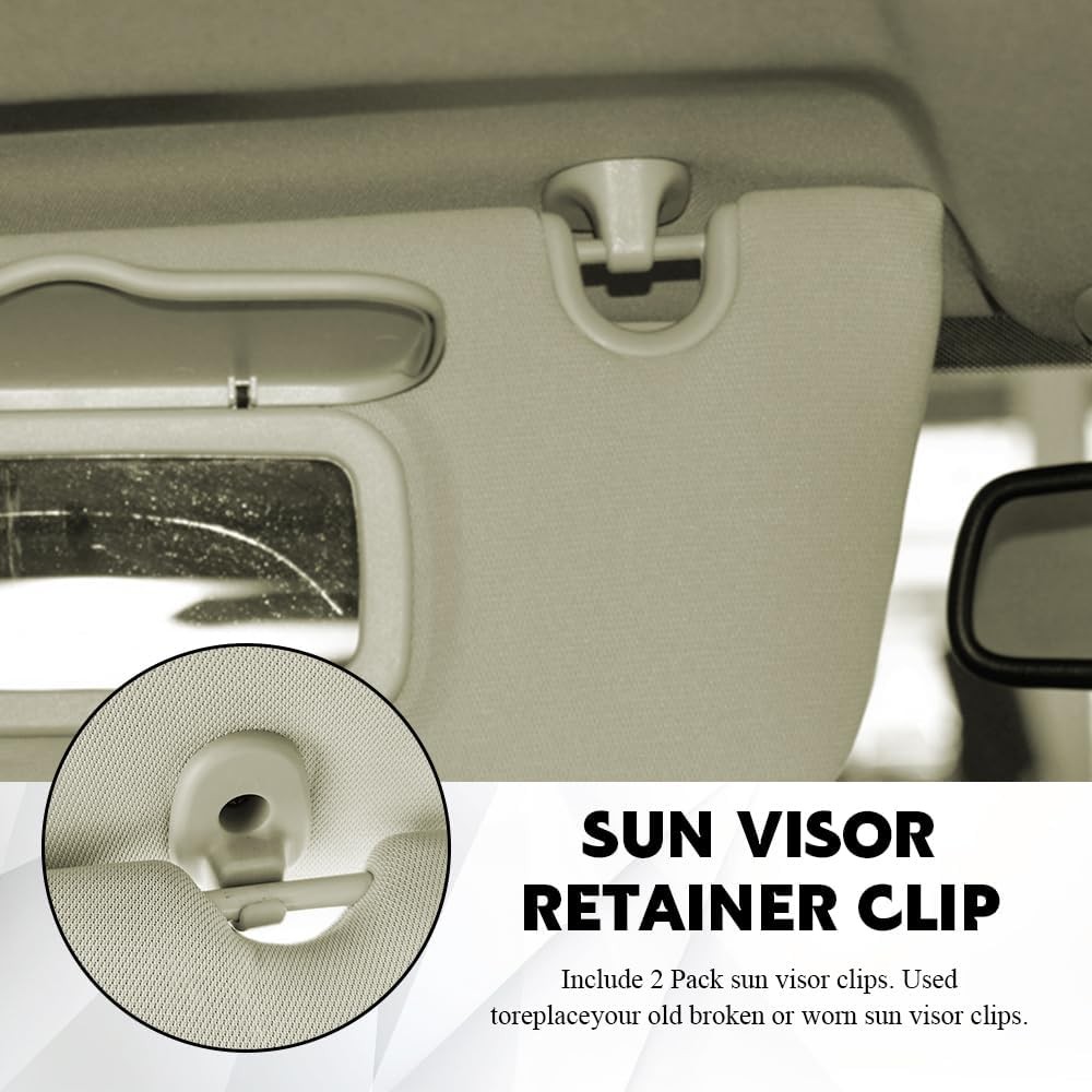 2PCS Car Visor Clip, Car Sun Visor Clips Retainer, Upgraded Visor Holder Hook Ca