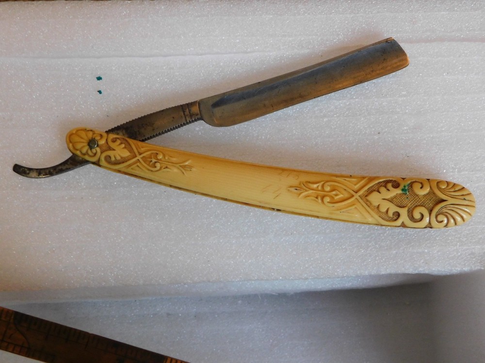 Old Well Made Carved Straight Razor