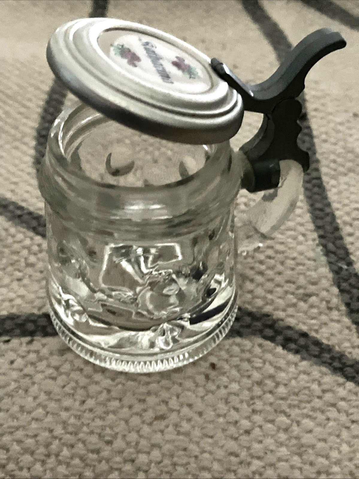 Mini German Beer Tankard Katbarina Aluminum Lid 2-3/4"