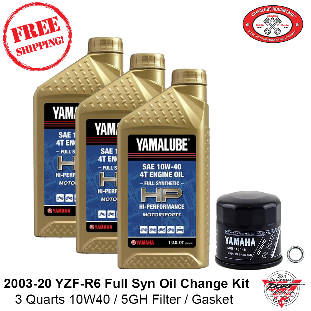 2003-2020 Yamaha R6 R6S Full Synthetic Oil Change Kit YZF-R6 Filter Oil Gasket