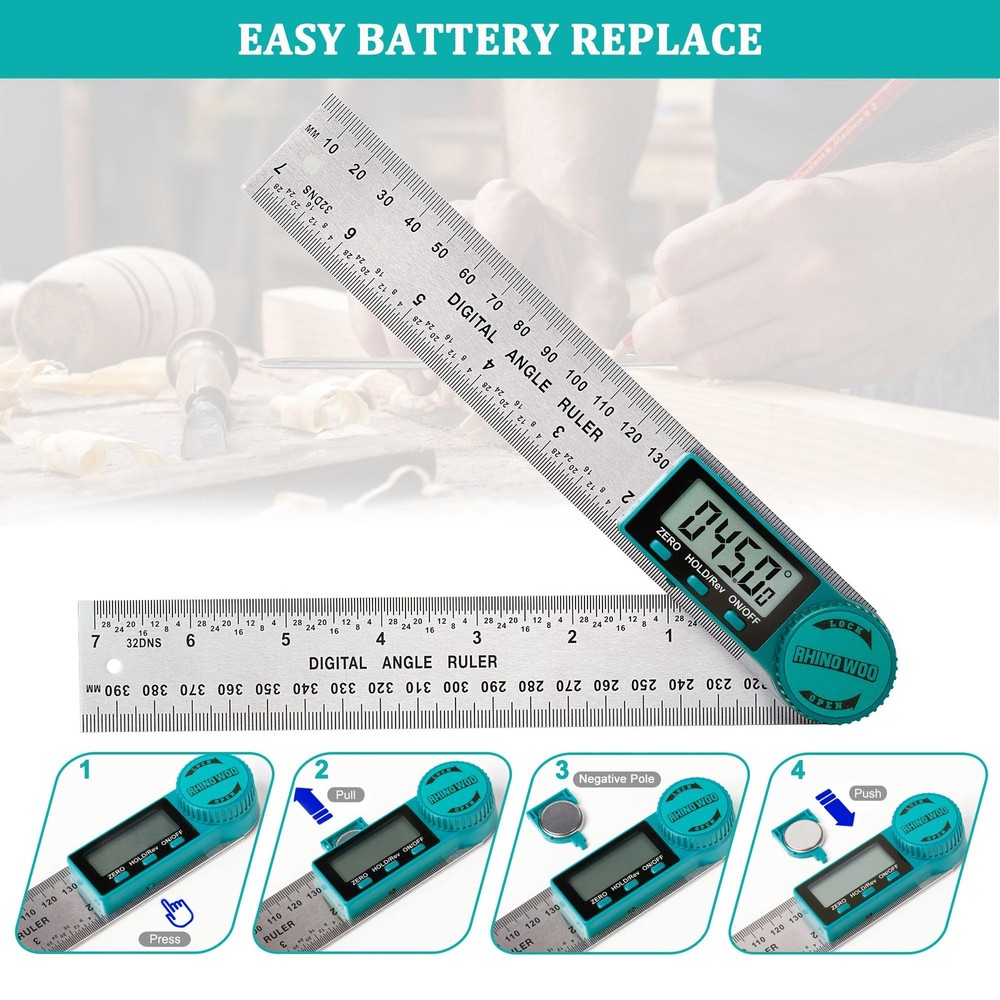 Digital Angle Finder Protractor, Angle Finder Ruler with 7inch/200mm, Angle M...