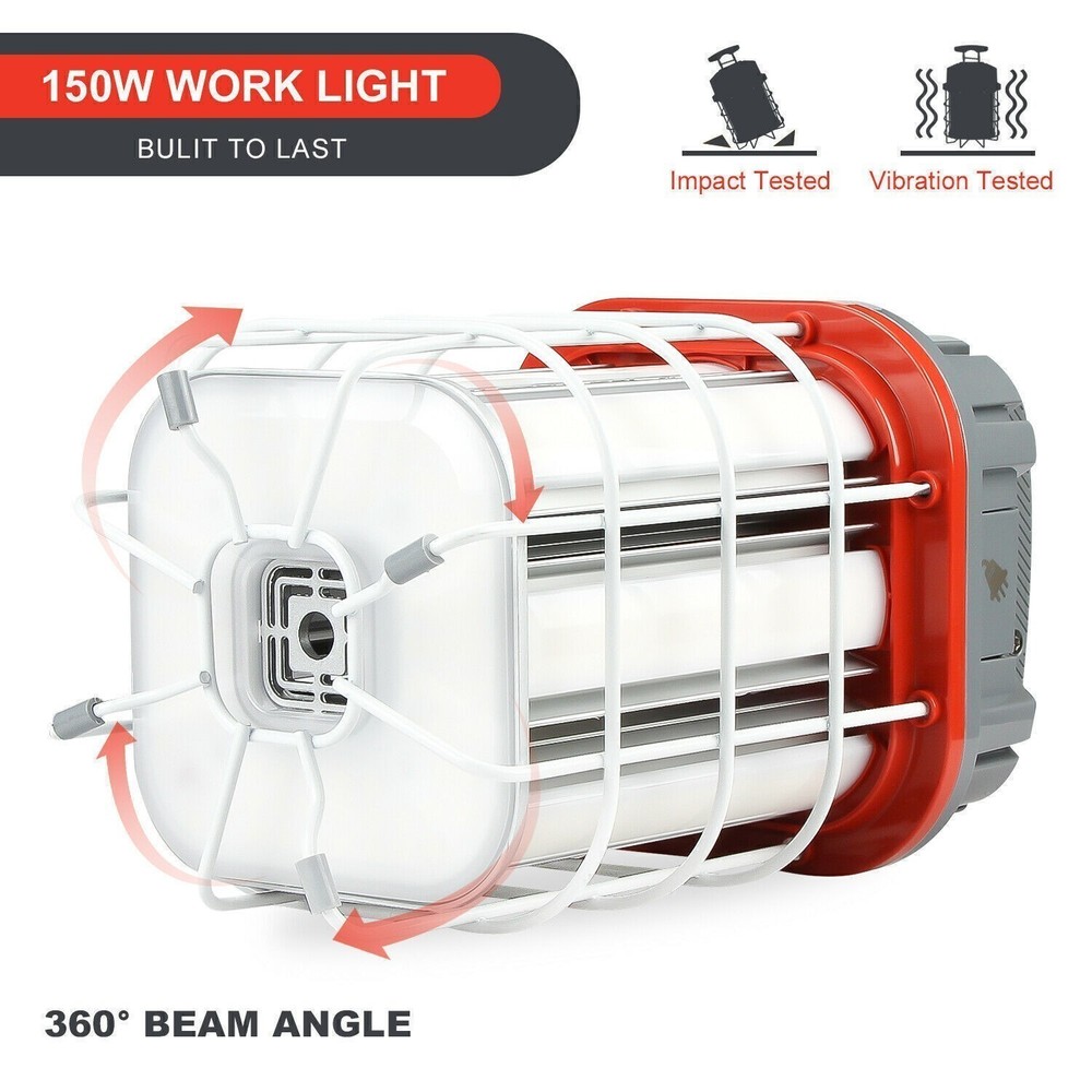 80W LED Temporary Work Light 11600Lm Linkable Hanging Construction Light 5000K