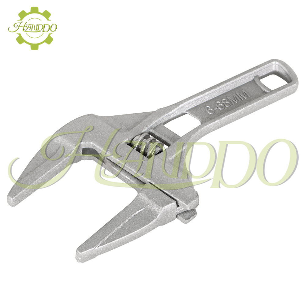 Adjustable 6-68mm Wide Large Spanner Wrench Hand Nut Opening Pipe Tool Jaw