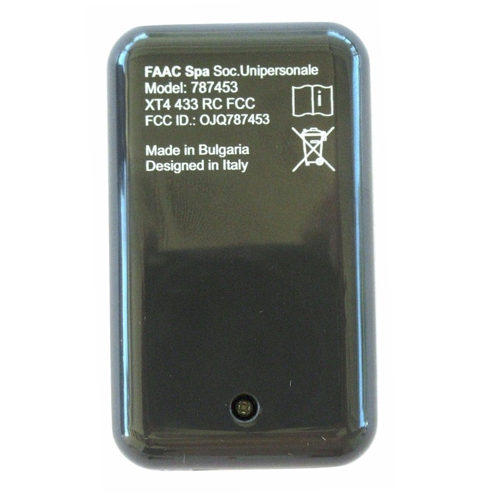 FAAC XT4433RC 4-Button Remote Control Transmitter 433MHz Rolling Code 787453