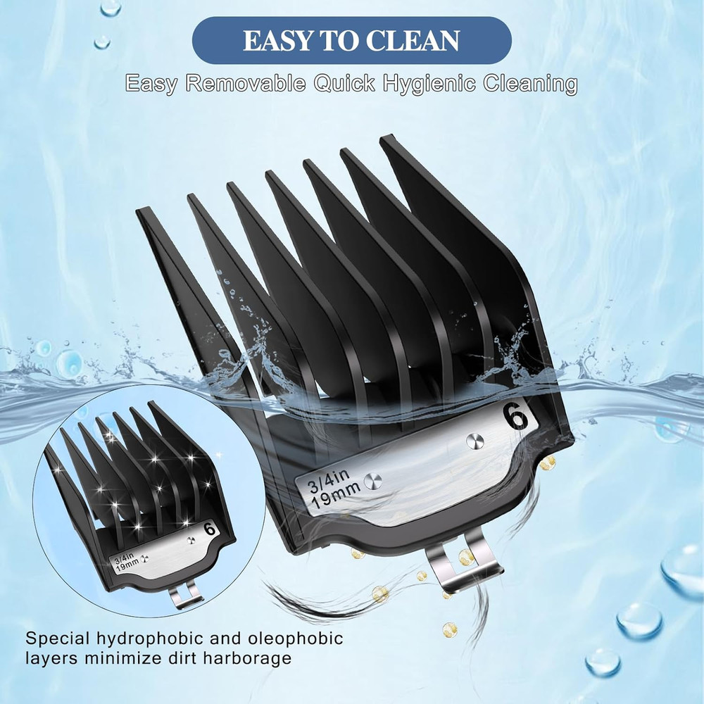 Compatible with Wahl Clipper Guards Set 10 Pack 1 Pack, Black