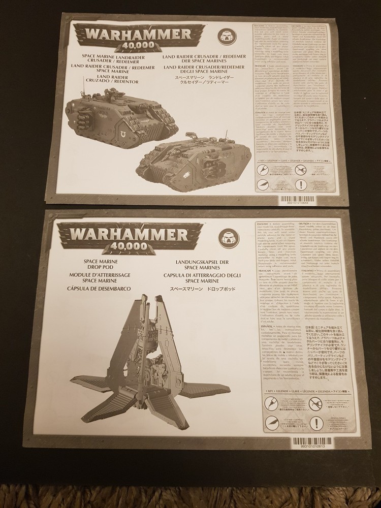 Warhammer 40,000 40K Space Marine Megaforce EMPTY BOX ONLY + Some Model Sheets