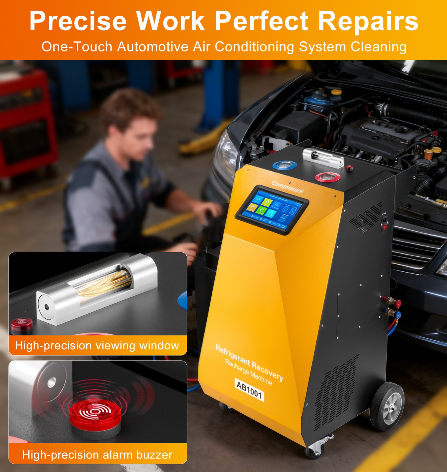 NEW Automatic Refrigerant Recovery Machine HVAC A/C Recycling for R134A/R1234YF