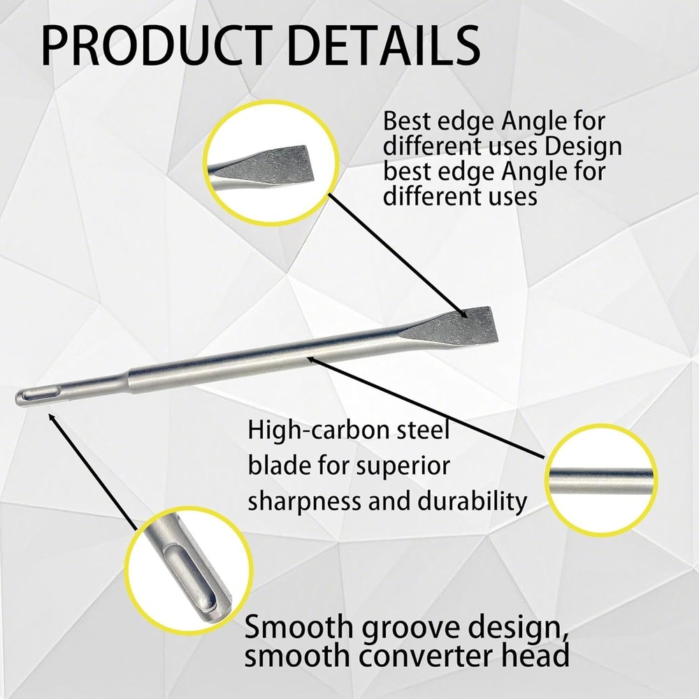 SDS Plus Chisel & Drill Bit Set (3PCS) - Home Improvement Concrete Tools