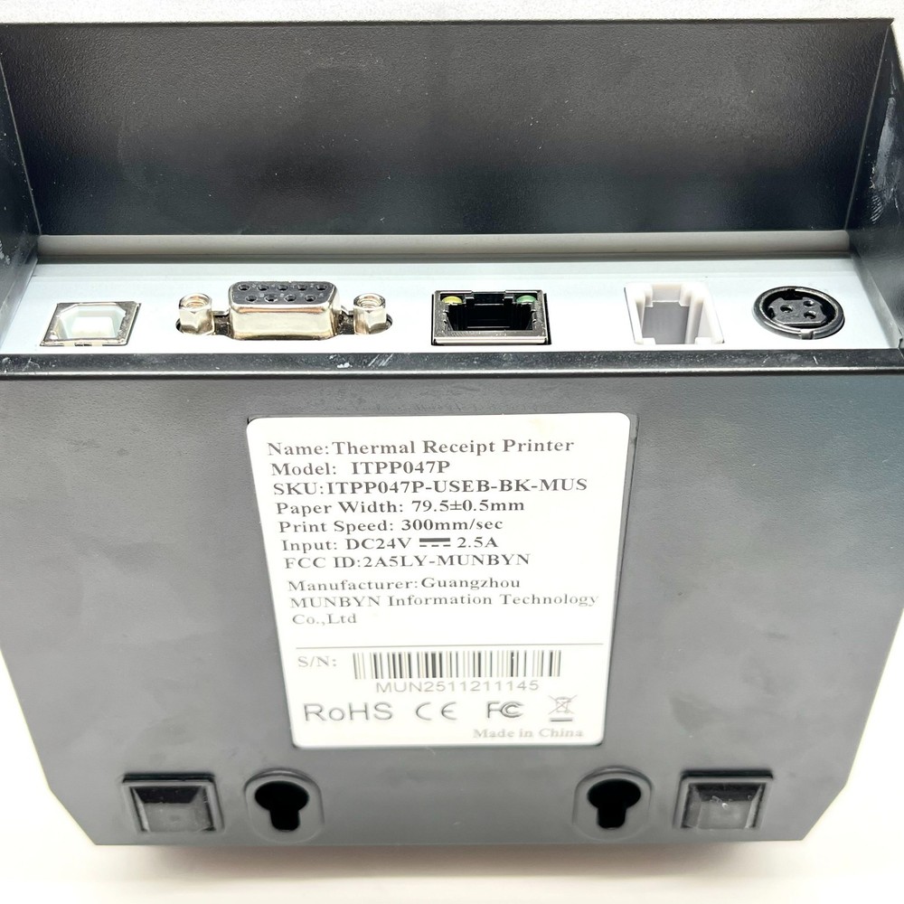 MUNBYN Multipurpose Thermal Receipt Printer Model ITPP047P - Black