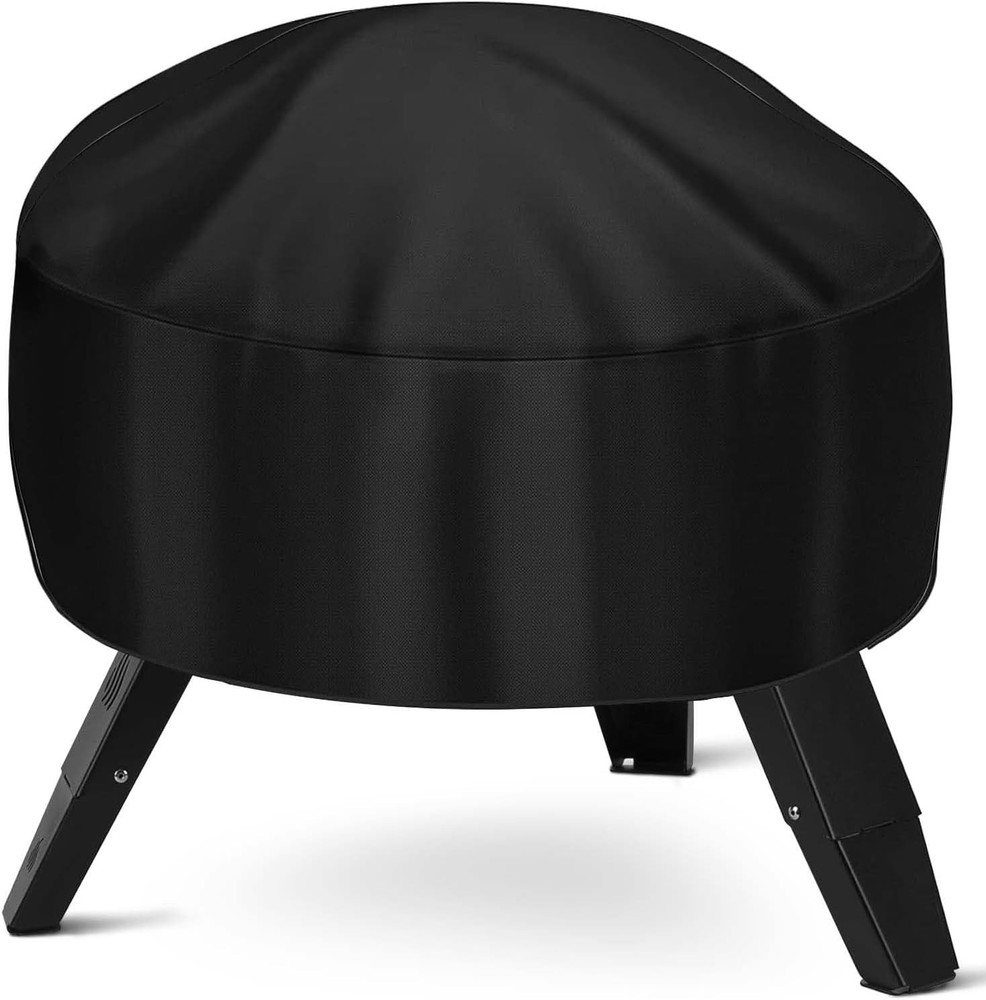 38 Inch Heavy-Duty Round Fire Pit Cover with Adjustable Drawstring - Waterproof