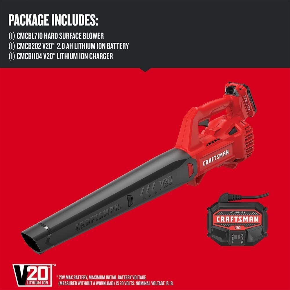 Craftsman CMCBL710D1 20V MAX Handless Cordless Leaf Blower Kit - Red