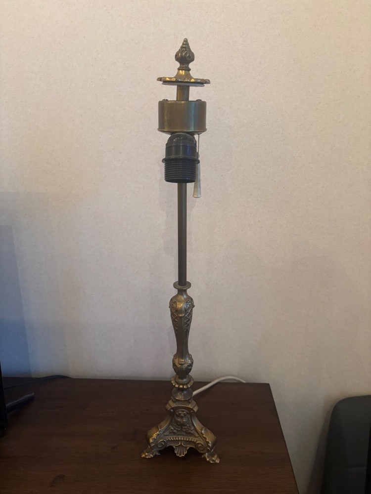 Vintage Brass Table Lamp Light 24” Tall