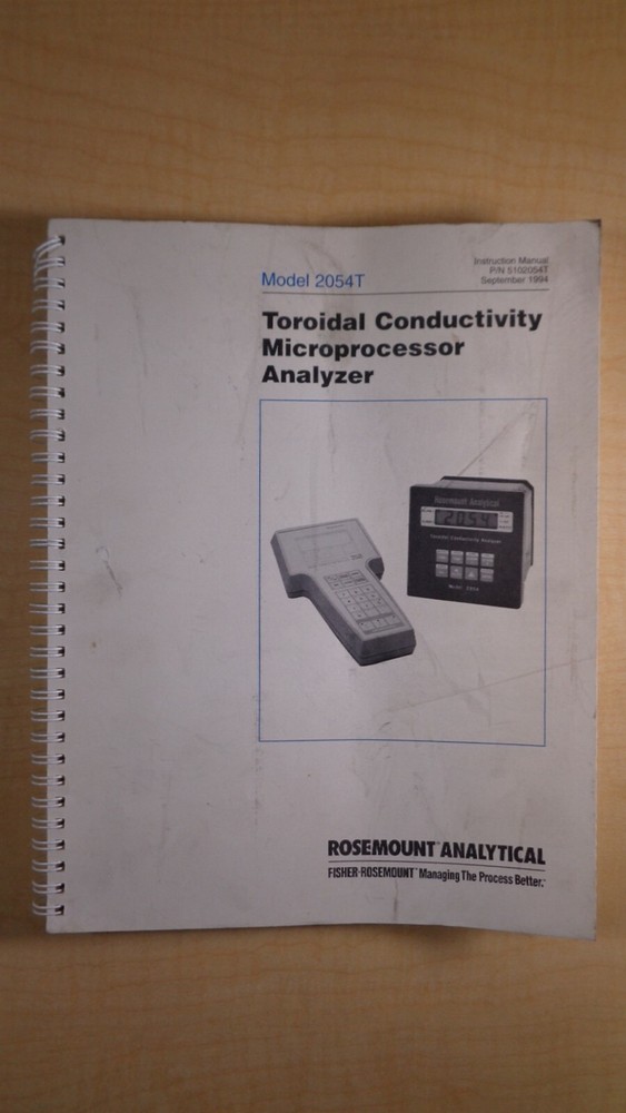 Rosemount Torodial Conductivity Microprocessor Analyzer 2054T Manual 8E B1