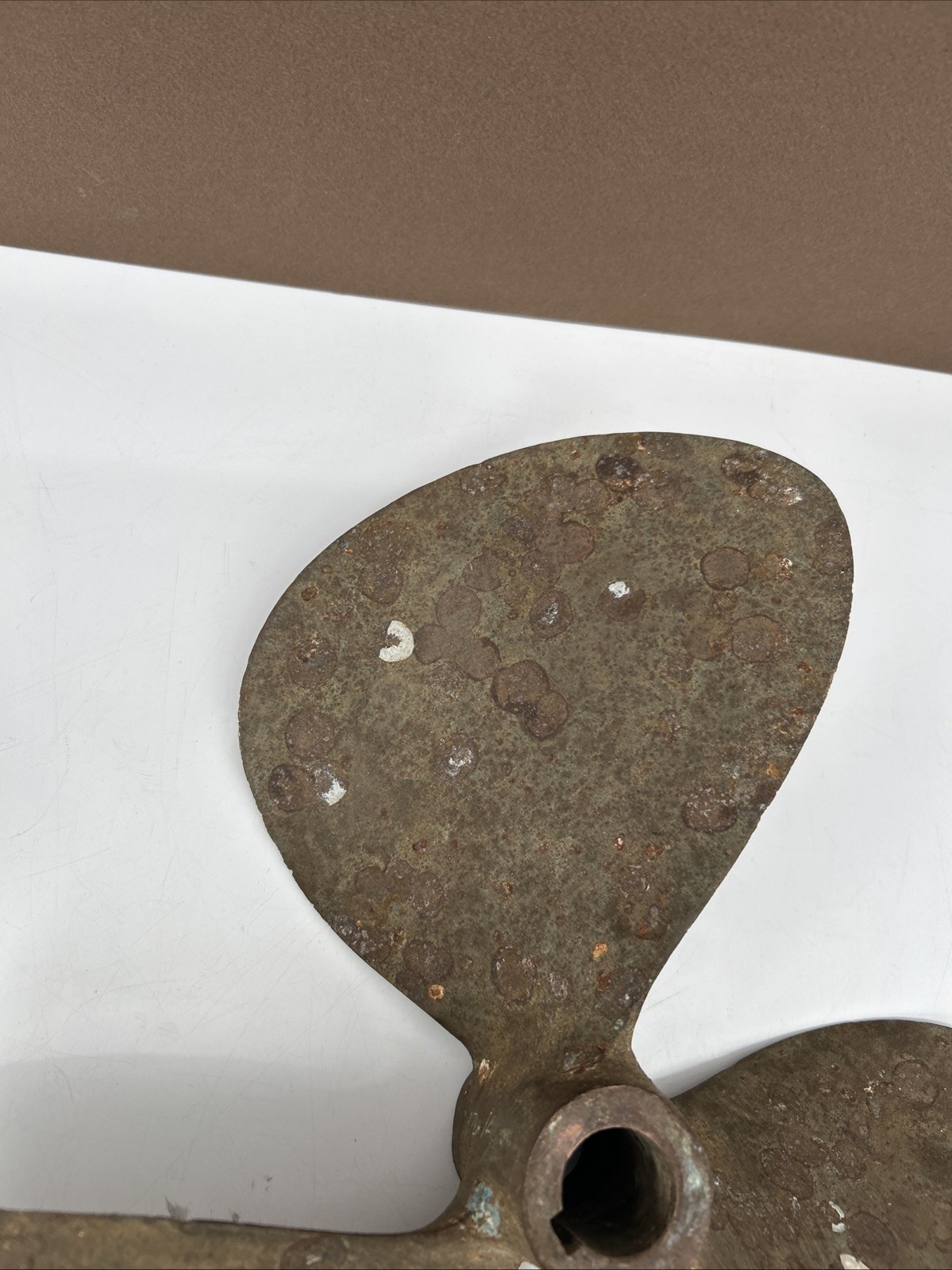 grand Rapids Vtg Brass Boat Propeller 3 Blade 1" Shaft 17 LH 14