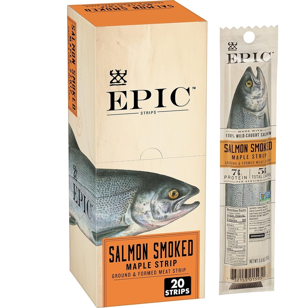 EPIC Salmon Smoked Maple Strips, 16 oz 20 Ct