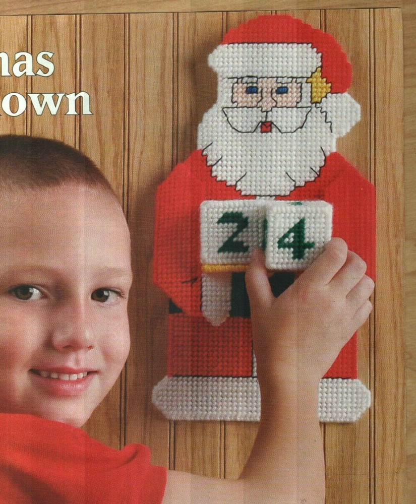 CHRISTMAS COUNTDOWN SANTA CLAUS PLASTIC CANVAS PATTERN INSTRUCTIONS