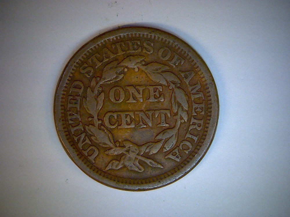 1848 U.S. LARGE CENT, BRAIDED HAIR CENT,