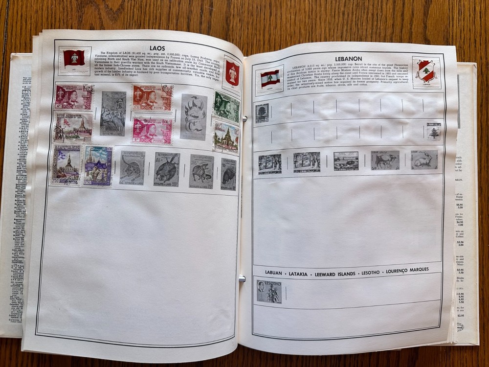 1969 Traveler Album Postage Stamps of the World H.E. Harris + 100's of Stamps!