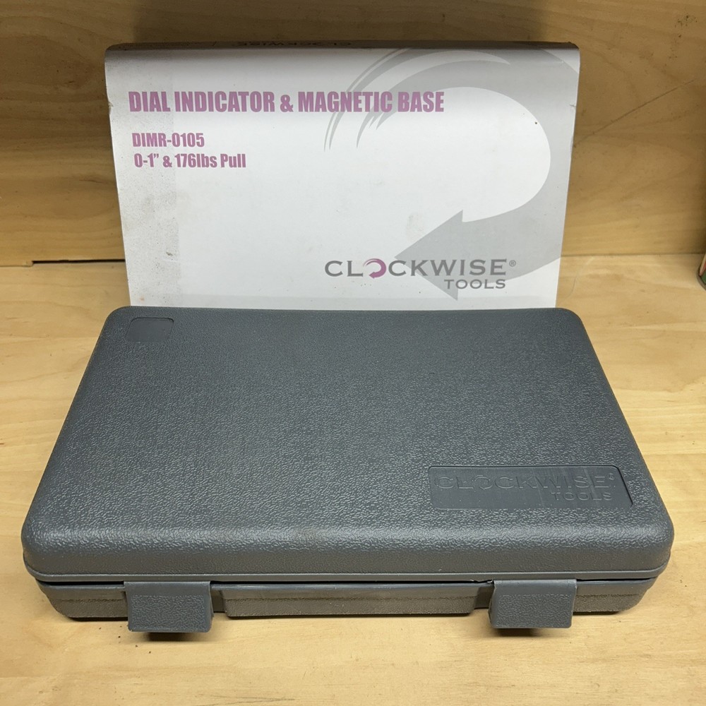 Clockwise Tools DIMR-0105 Dial Indicator Gage Gauge and Magnetic Base with case