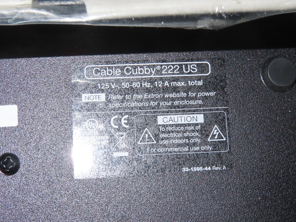 Extron Electronics Cable Cubby 222 US Cable Model 33-1595-44