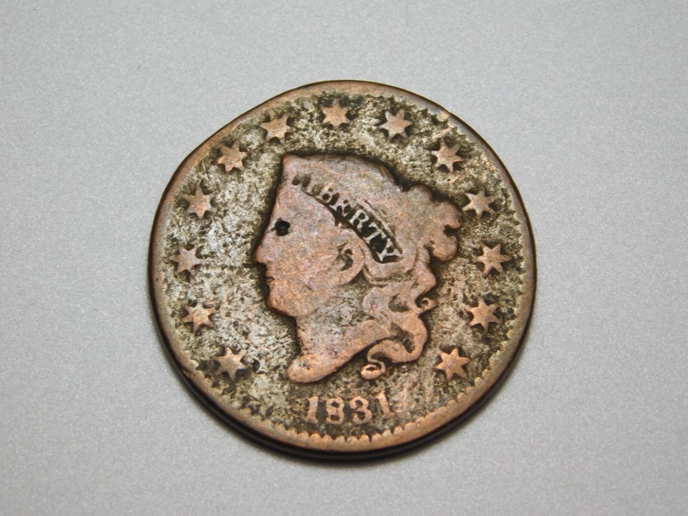 US COINS 1831 CORONET HEAD LARGE CENT