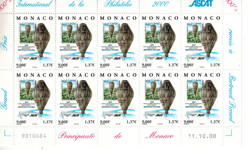 Monaco Stamp Full Sheet No. 2285 New ** MNH