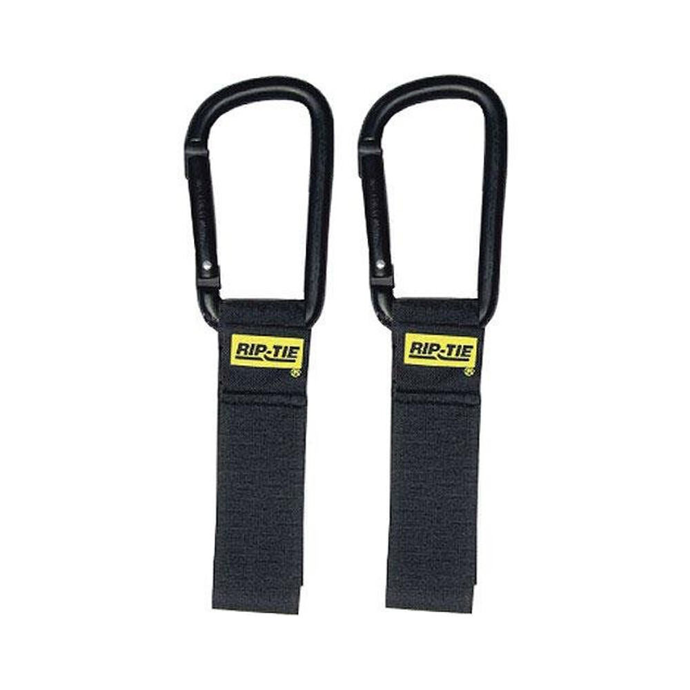 Rip-Tie 1x6" Flat Bottom Regular Carabiner CableCarrier, 2 Pack, Black
