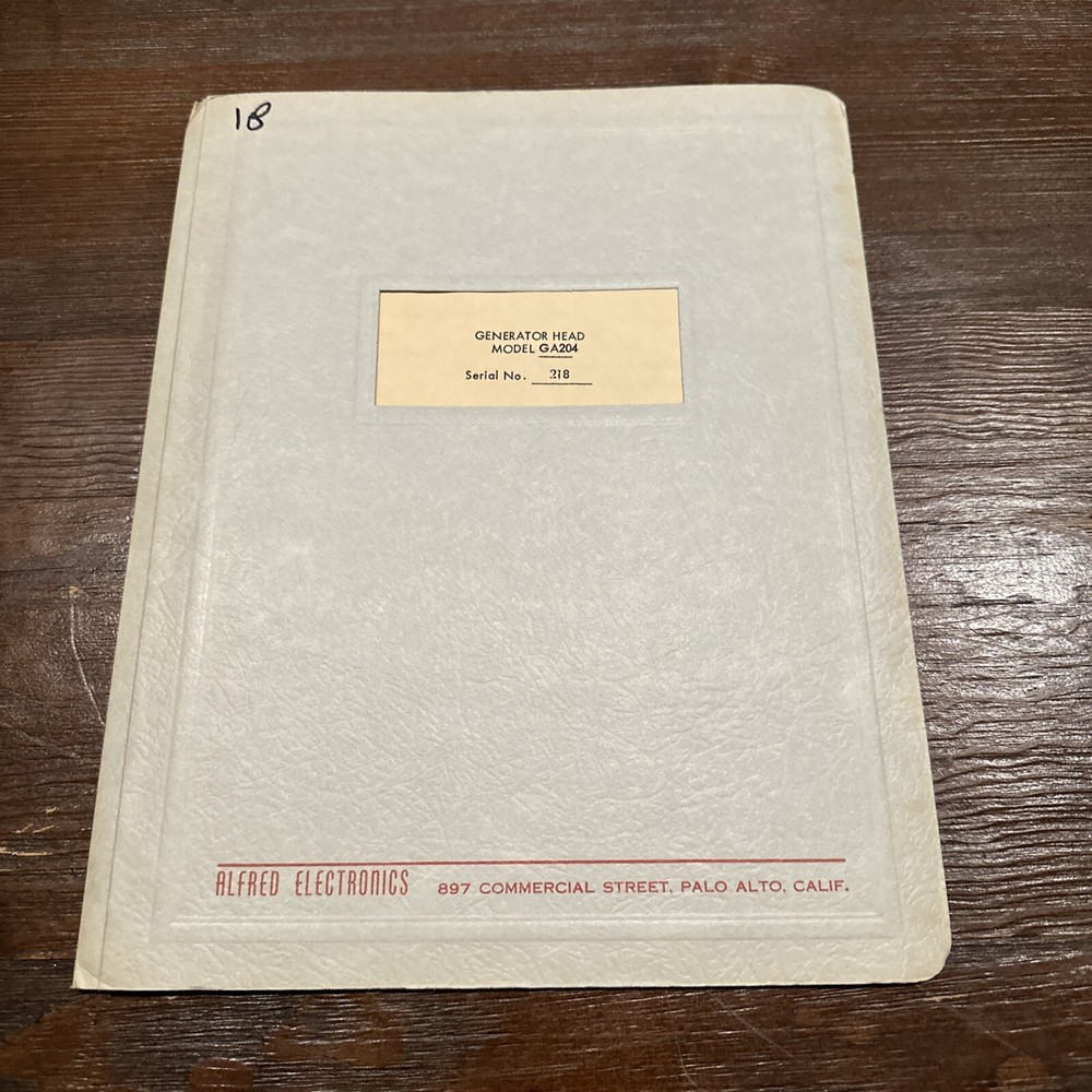 Alfred Electronics Model GA204 Generator Head Serial No. 218