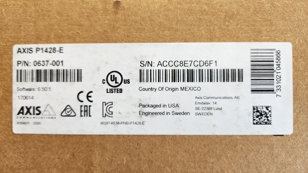 Three Axis P1428-E Network Cameras 0637-001