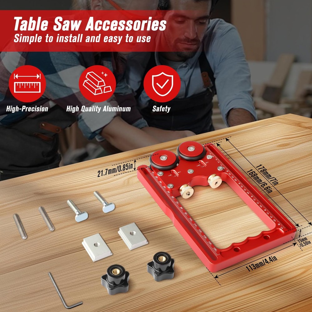 Thin Rip Jig & Feather Boards Combo for Table Saws - Router Table Accessories...