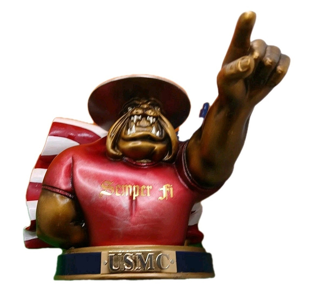 USMC Devil Dog Semper Fi Bradford Exchange w Flag 7"