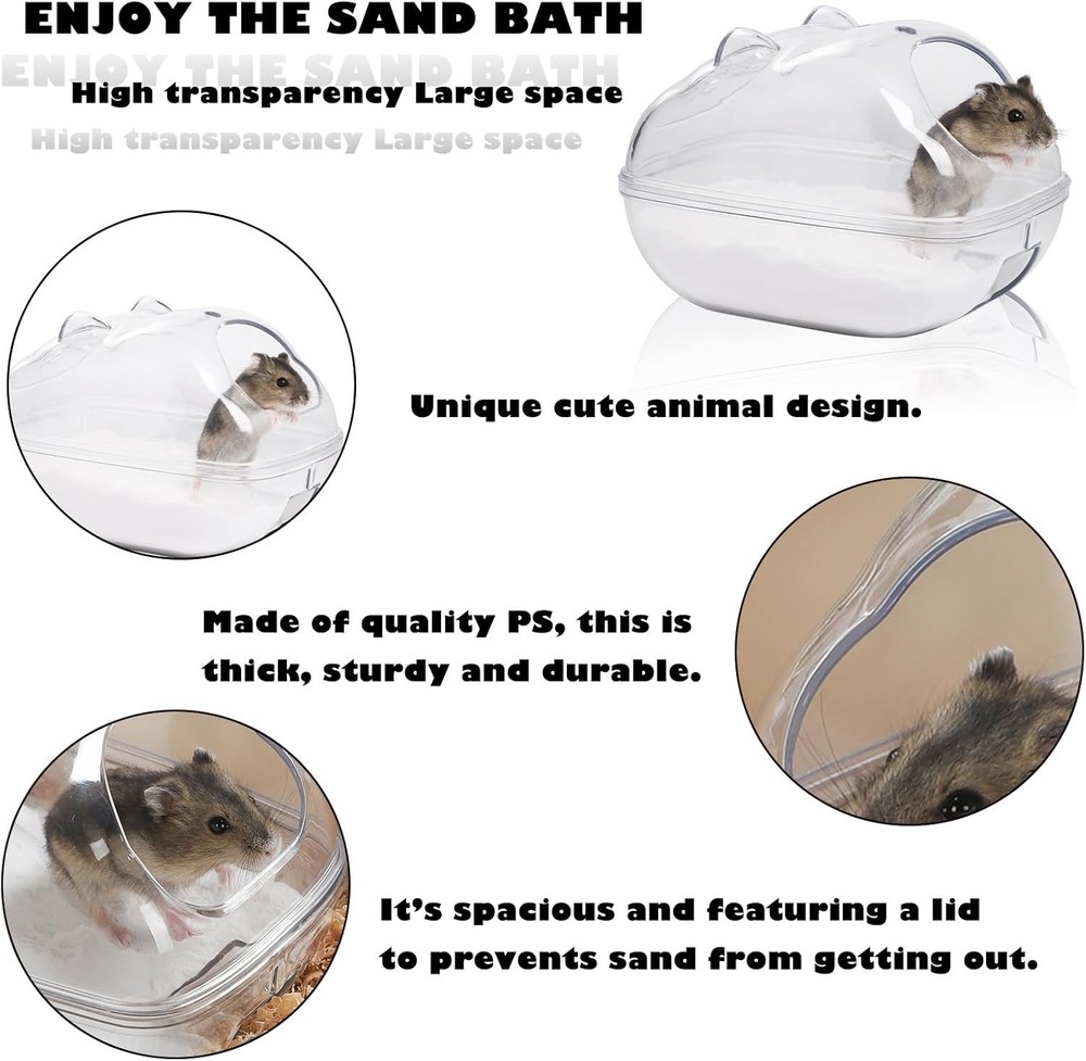 Dust-Proof Sand Bath Basin | Hamster Bathing Container for Small Pets
