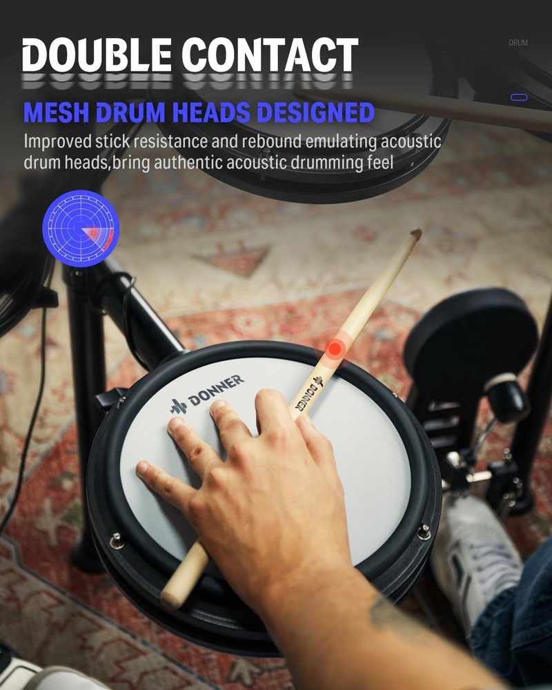 Electric Drum Kit with Mesh Pads