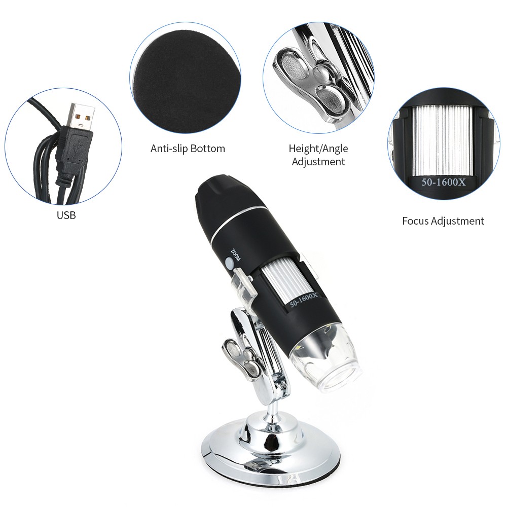 KKmoon 1600X Magnification USB Digital Microscope With OTG Function Y3R0