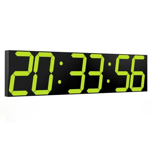 Digital Wall Clock, Oversize Digital Clock with Auto Dimmer, Huge Yellow