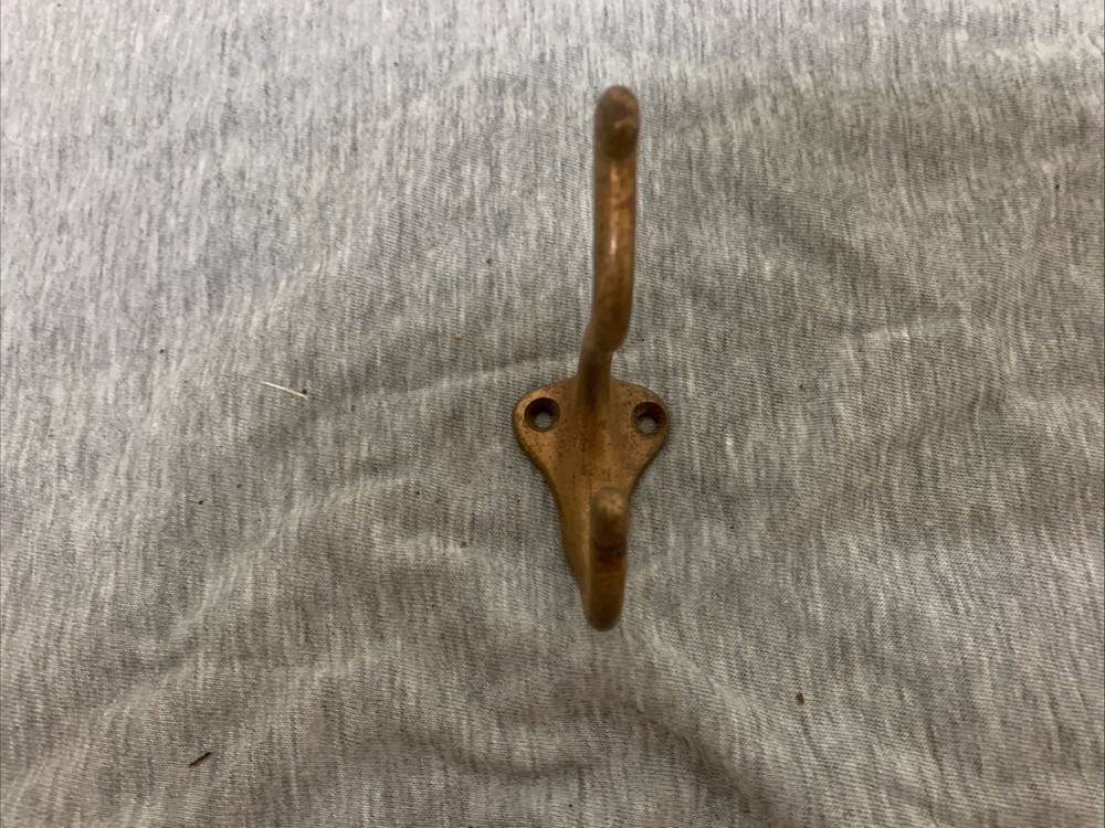 Vintage Brass Cast Double Coat Hook