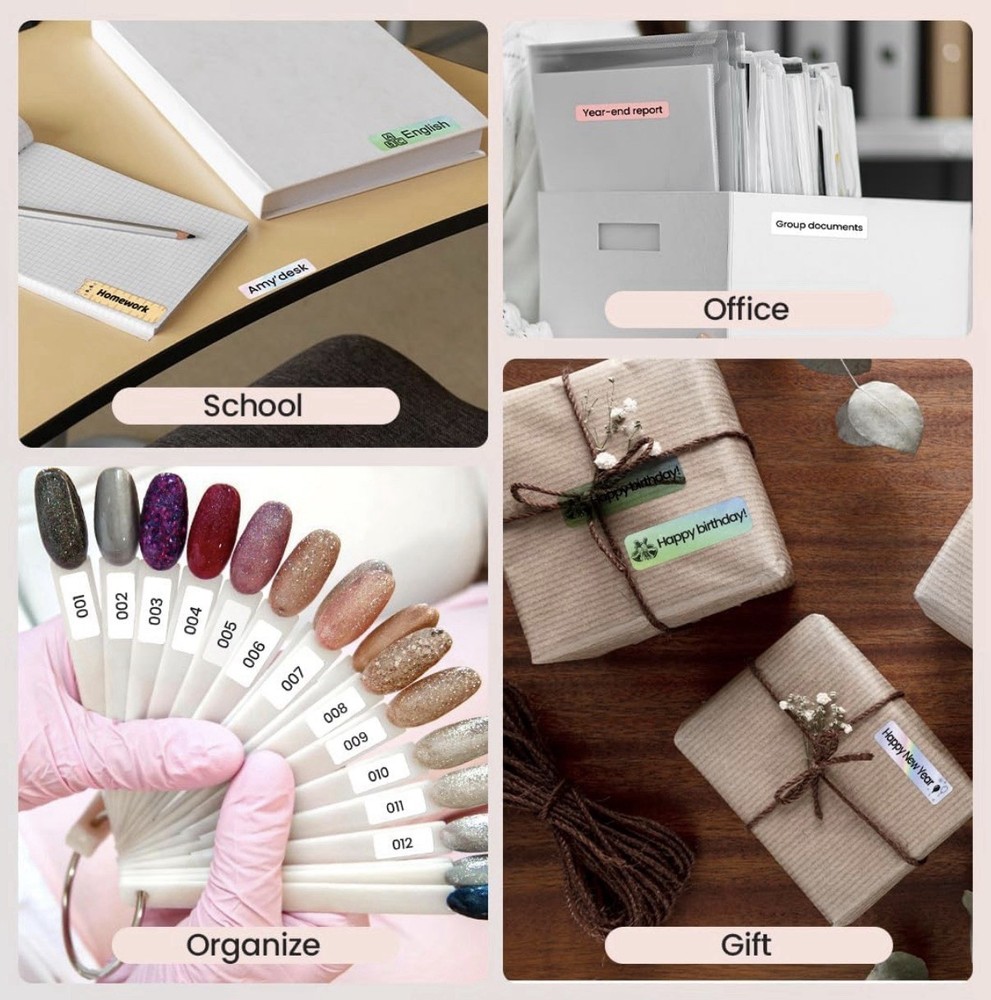 Phomemo D30 Label Maker Machine, Portable Handheld Bluetooth Mini Printer Pink