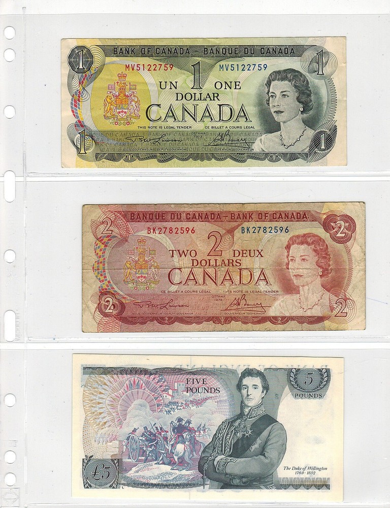 5 VARIO 3C Clear Pocket Pages for Stamp, Currency and Collecting - FREE SHIPPING