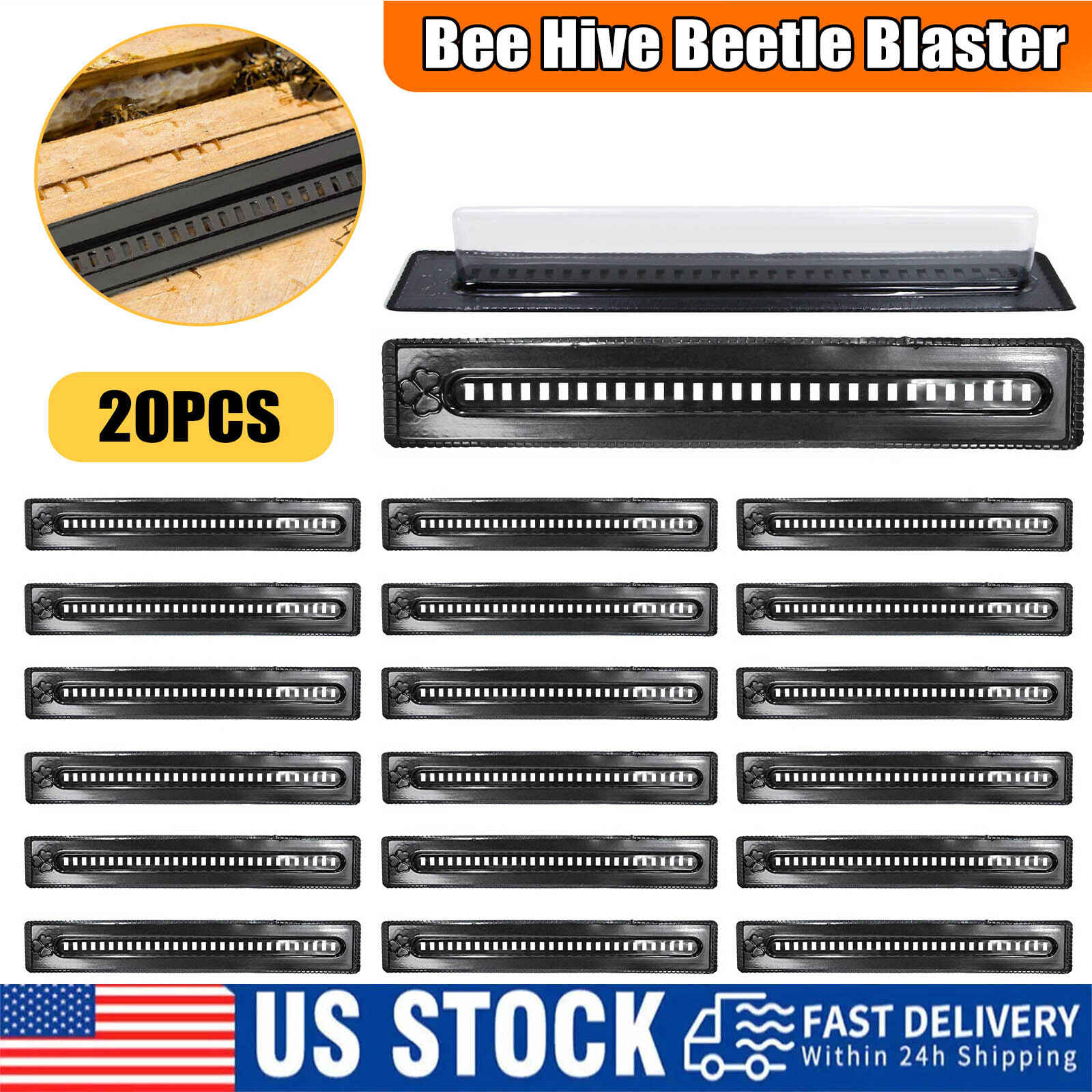 20X Black Bee Hive Beetle Blaster BeeHive Beetle Trap Beekeeping Tool Reusable
