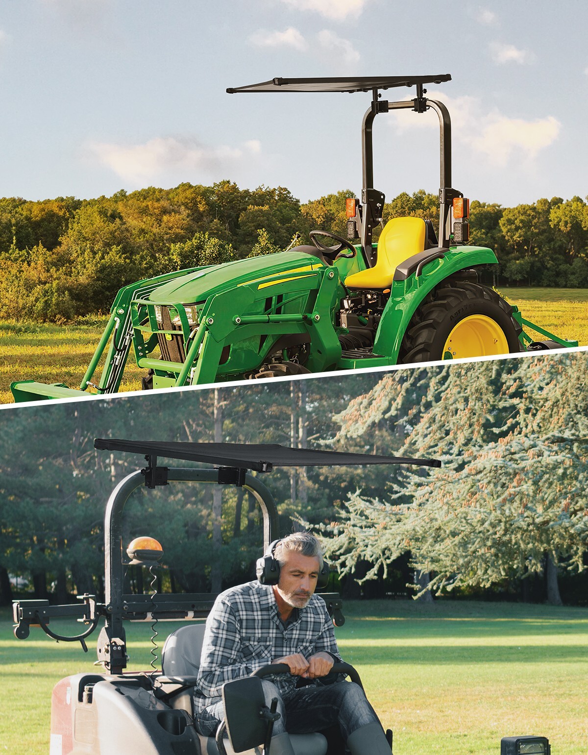 KEMIMOTO ROPS Tractor Canopy Top for John Deere Kubota Mowers